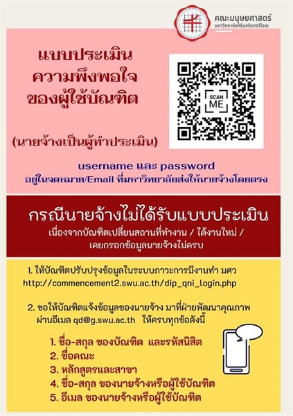 ประเมินความพึงพอใจของผู้ใช้บัณฑิต